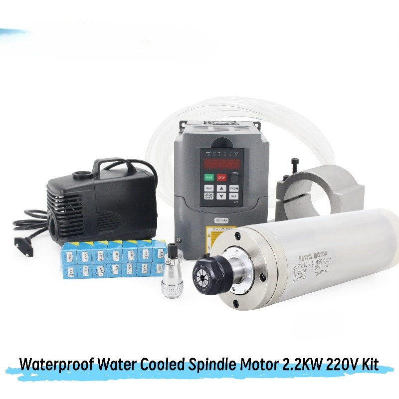 2.2Kw Water Cooled Spindle Kit Vfd - CNC Router Kit Waterdichte Watergekoelde Spindelmotor