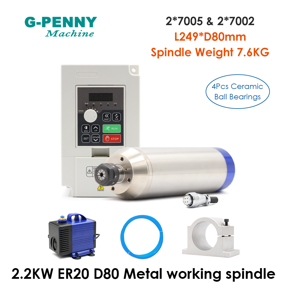 2,2 kW G-Penny watergekoelde s - 2.2Kw Water Cooled Spindle Kit Vfd recensie en prijs