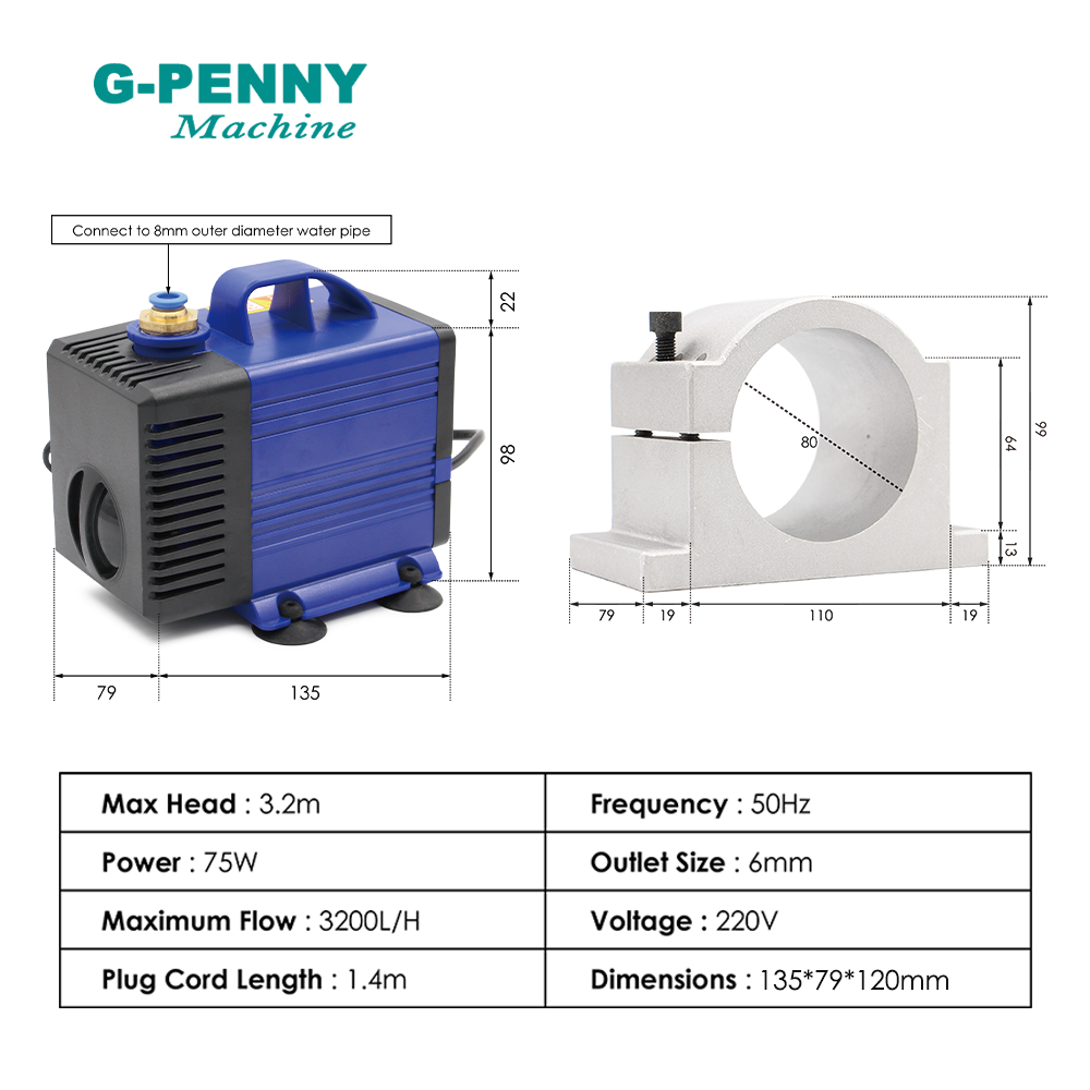 2,2 kW G-Penny watergekoelde s - 2.2Kw Water Cooled Spindle Kit Vfd recensie en prijs